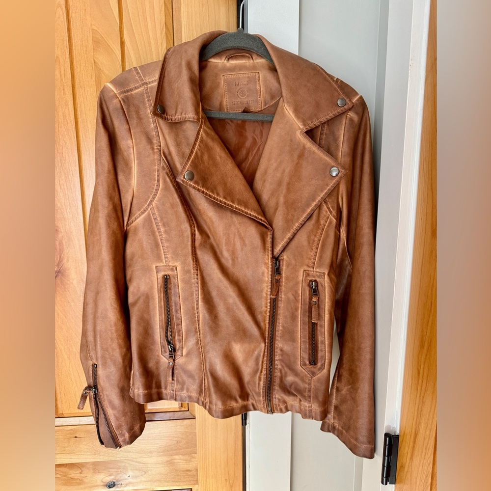 NWOT Max Studio vegan leather moto jacket